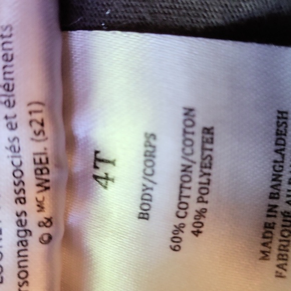 Looney Tunes grey long sleeved tee shirt - Picture 3 of 5